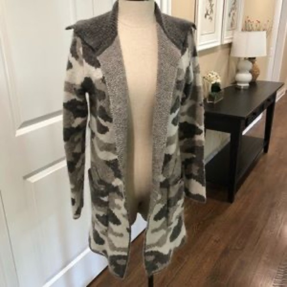 Christian Siriano Camo Coatigan Sweater